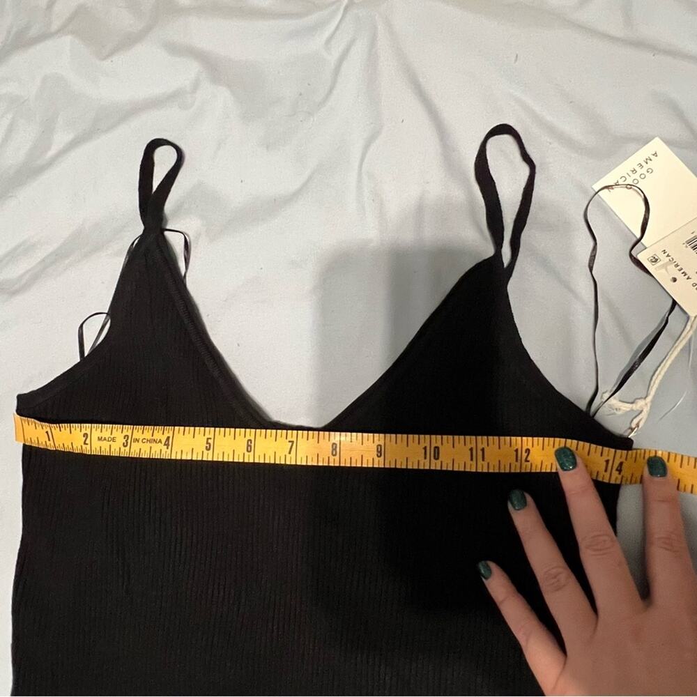 NWT Good American Rib Midi Tank Dress Black size 0 XS - Picture 10 of 10